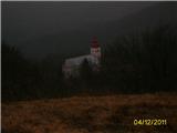 Planina (Grmada) nad Planino cerkev v  mraku